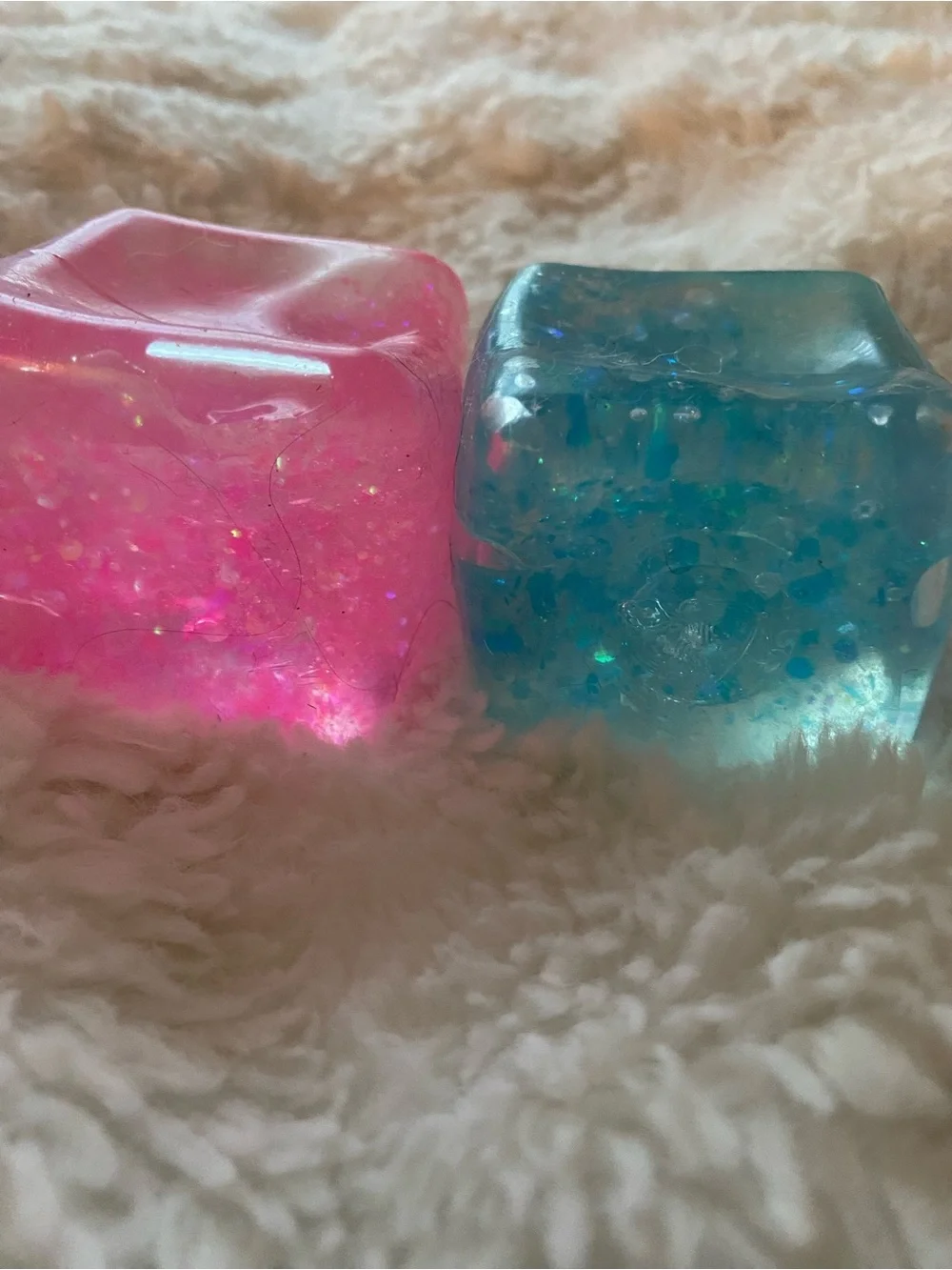 Glitter Needoh dupe Sensory Squishy Toy Set - Blue & Pink